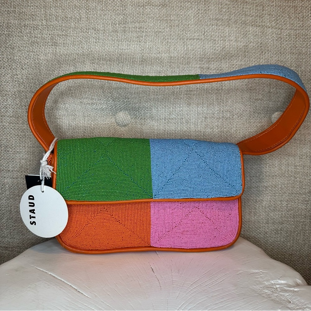 STAUD Tommy beaded shoulder bag